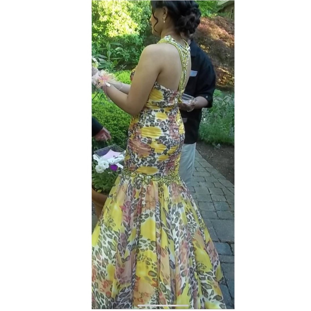 Tiffany cheetah/ floral extravagant designer dress - Picture 5 of 5